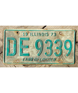 1973 Illinois License Plate, DE 9339, Land of Lincoln, White Green - $13.99