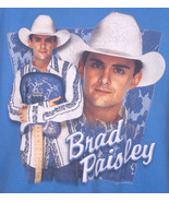 Brad Paisley 2004 Tour T Shirt-Blue-M-100% Cotton-Vtg-Guitar Country Mus... - £19.35 GBP