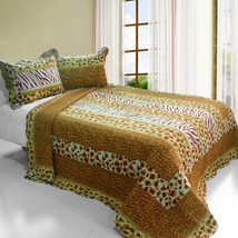 [Golden Time] Cotton 3PC Vermicelli-Quilted Printed Quilt Set (Full/Queen Size) - £51.15 GBP