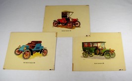 Set of 3 Vintage 1958 Art Prints ~ Early 1900s Automobiles by Frederick Elmiger - £15.62 GBP