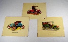 Set of 3 Vintage 1958 Art Prints ~ Early 1900s Automobiles by Frederick Elmiger - $19.55