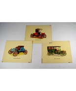 Set of 3 Vintage 1958 Art Prints ~ Early 1900s Automobiles by Frederick ... - £15.37 GBP