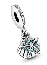 Jewelry Starfish and Sea Shell Dangle Cubic Zirconia - £188.18 GBP