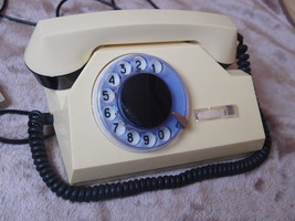 ANTIQUE USSR SOVIET ROTARY DIAL PHONE IVORY COLOR TA 72 - £17.88 GBP