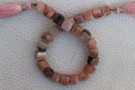 8 inch faceted cube beads of PINK opal, 7 mm-- 8 mm, natural beads, natural gems - £25.07 GBP