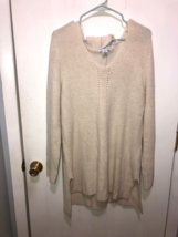 NEW Liz Claiborne Womens XL Sparkle Sweater &amp; Scarf Cream Color Side Sli... - £11.66 GBP