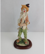 Resin Skinny Clown Playing Accordion 11.5&quot; - $260.70 MXN