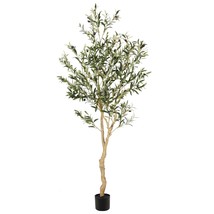 6Ft Faux Olive Tree, Tall Olive Tree Plants, Fake Potted Olive Silk Tree, Artifi - £122.29 GBP