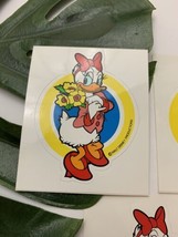 Vintage Disney Daisy Duck Vinyl Decal Stickers Lot of 3 Yellow Pink 80s - $14.84