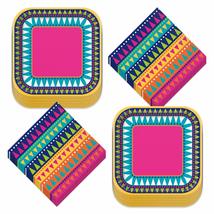 Blue Fiesta Dinner Party Pack - Mexican Fiesta Square Dinner Plates and ... - £8.49 GBP+