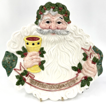 Fitz Floyd 1993 Santa Christmas Carol Canape Plate &quot; God Bless Us One An... - £27.60 GBP