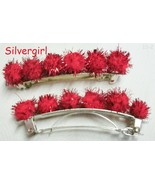 Large Fun Red Sparkly Balls Spring Hair Clip  - $6.76 CAD