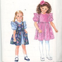 Simplicity 9308 Childs Dress and Pinafore Size 2,3,4,5,6,6x with Hair Ac... - $4.00
