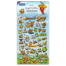 Cute Vegetable Family Stickers Puffy Raised Sticker Sheet Spicy Latin Peppers - £3.18 GBP