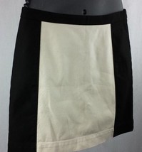 ANN TAYLOR LOFT Womens Sz 2 Stretch Mini Skirt 2 Toned Black White Fully Lined - £9.85 GBP