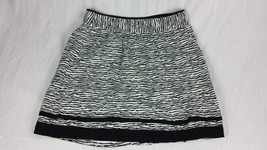 Ann Taylor Loft Womens Sz 0 A Line Mini Skirt Zebra Black White Casual Cotton - $12.34