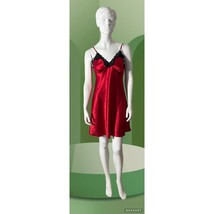 Red And Black Satin Chemise Nightie With Black Lace Detail Ambrielle Brand - £13.39 GBP