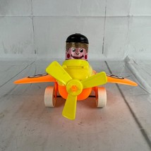 Vintage Amloid Corp Jumpin&#39; Jimmy Airplane Toy Plastic Yellow Orange - £5.56 GBP