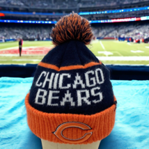 Chicago Bears NFL Rotation 47 Brand New Cuff Knit Winter Beanie Hat Football Pom - £11.69 GBP