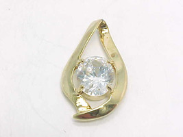 Oval 5 carat CUBIC ZIRCONIA PENDANT set in 18K Gold on Sterling Silver -... - $42.00