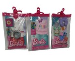 Lot of 3 Barbie Fashion Pack Doll Clothing Sets, Tanktop, Accessories, C... - $13.58