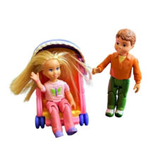 Loving Family Dollhouse Boy Son Girl Daughter Pink Stroller Fisher Price - £6.93 GBP