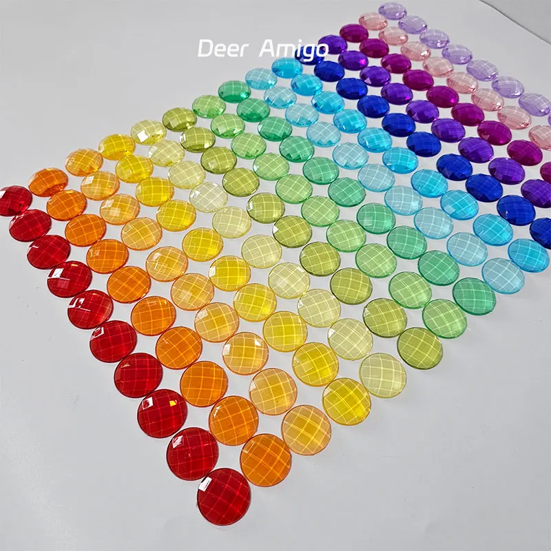 Rainbow Lucite Cubes Stacking Blocks Transparent Gem Stone Loose Parts Acrylic - £11.51 GBP+