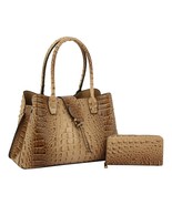 Classic City Croc Embossed Satchel Bag - Cognac - £42.08 GBP