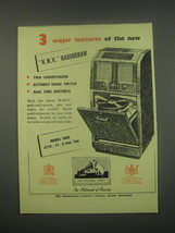 1949 HMV Radiogram Model 1608 Ad - 3 major features of the new H.M.V. Radiogram - £14.82 GBP