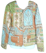 M.D.L. New York Jacket Multi Color Patchwork Cottage Core Artsy Quilted ... - $18.80