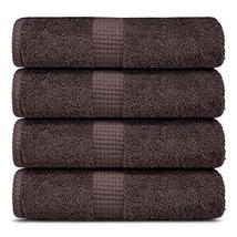 Lavish Touch 100% Cotton 600 GSM Melrose Pack of 4 Bath Towels Charcoal - £29.89 GBP