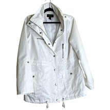 Style &amp; Co. Womens Jacket Size M White Zip Snap Button Closure Utility P... - £16.65 GBP