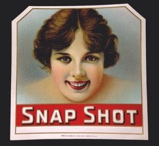 Vintage 1925 Snap Shot Beautiful Woman Cigar Label McAddo Charlotte No. ... - $8.47