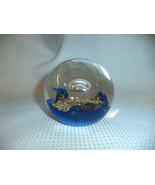 2001 Selkirk Glass Electra  Paperweight Signed With Label Blues And Golds - $31.34