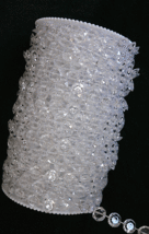 Clear Acrylic Crystal Bead Garland Diamond Cut Strand Wedding Decor -15M - £8.31 GBP