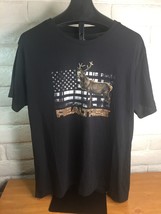 Men&#39;s RealTree Short Sleeve T-Shirt Black w/ Buck Graphic Sz Medium  New... - £13.35 GBP
