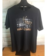 Men&#39;s RealTree Short Sleeve T-Shirt Black w/ Buck Graphic Sz Medium  New... - £13.20 GBP