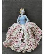 Antique Germany Half Doll 3&quot; Lady Pompadour Blonde German Pin Cushion - €23,76 EUR