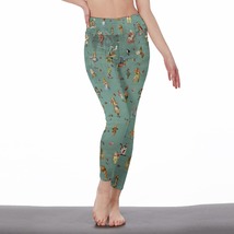 Green and Floral Women&#39;s Leggings Size S-5XL Available - £23.59 GBP
