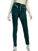 RRP 740€, Diesel green suede skinny pants with zipps - $349.33