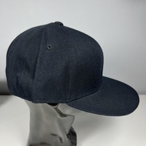 Top of the World Fitted Baseball Hat Cap Solid Black Adult Size 7 7/8 Wool Blend - $15.83
