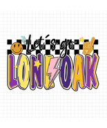 Let’s Go Lone Oak PNG, Retro Mascot, Lightning Bolt Checkered School Spi... - $45.66 MXN