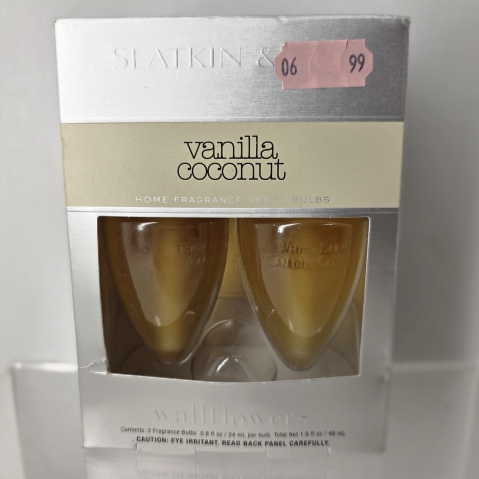 Bath &amp; Body Works Slatkin &amp; Co VANILLA COCONUT Wallflower Bulb Refills 2... - $22.76