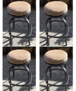 Patio Swivel Bar Stool with Cushion set of 4 outdoor cast aluminum furni... - £934.30 GBP