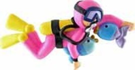 Girl Female Scuba Diver Snorkeling Christmas Ornament Gift Personalize For Free - £10.78 GBP