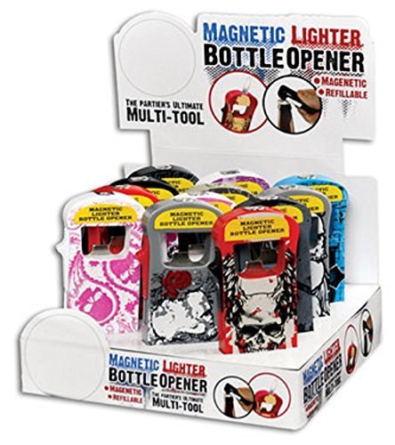 MAGNETIC BOTTLE OPENER LIGHTER - ONE LIGHTER WITH DESIGN AND COLOR MAYBE... - $1.97