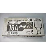 Sicherungseinsatze DII Fuse Links 16A 500V Qty 5 New - €16,48 EUR