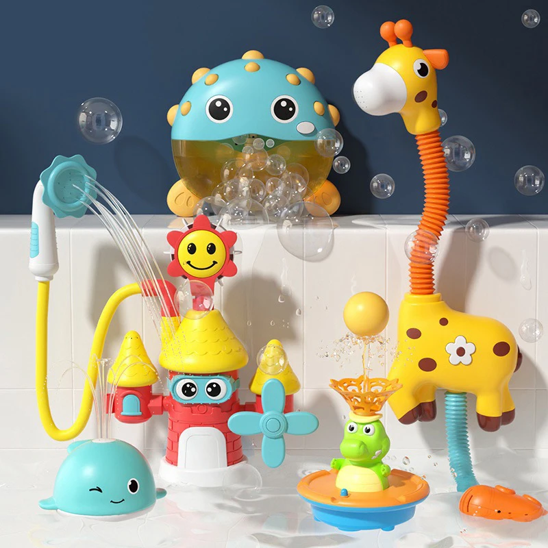 Baby Bath Toy Electric Spray Water Play Automatic Bubble Maker Machine Floating - £14.90 GBP+