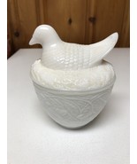 Vintage Avon Bird on Nest Milky Glass Trinket/Candle Dish with Lid - €13,78 EUR
