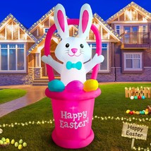 7 FT Easter Inflatables Outdoor Decorations Built in LED Easter Blow UP Yard Dec - £54.77 GBP